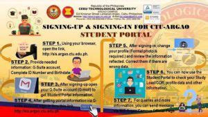ctu argao student portal|Signing.